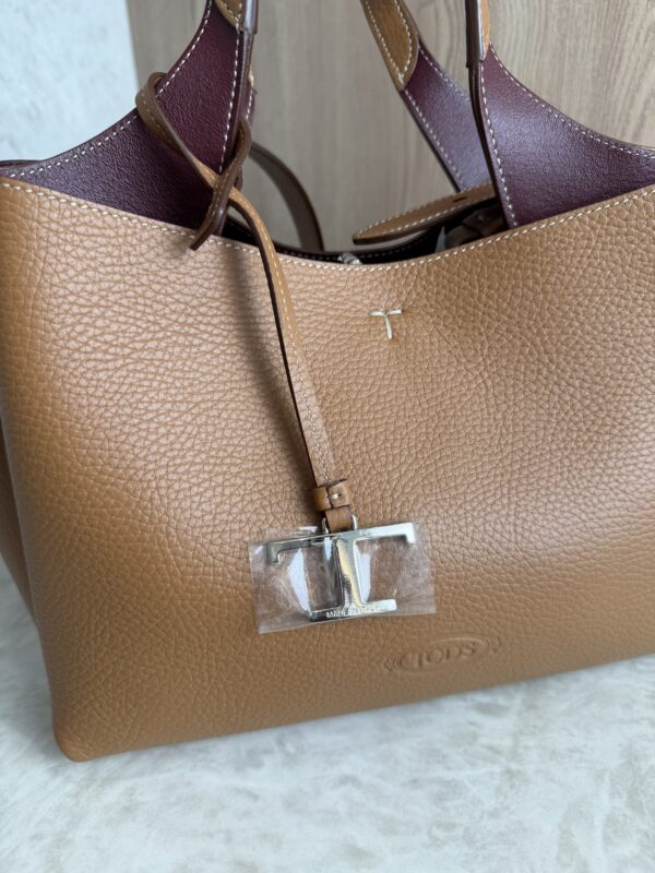 Tod's Mini Leather Tote Kenia Bordeaux