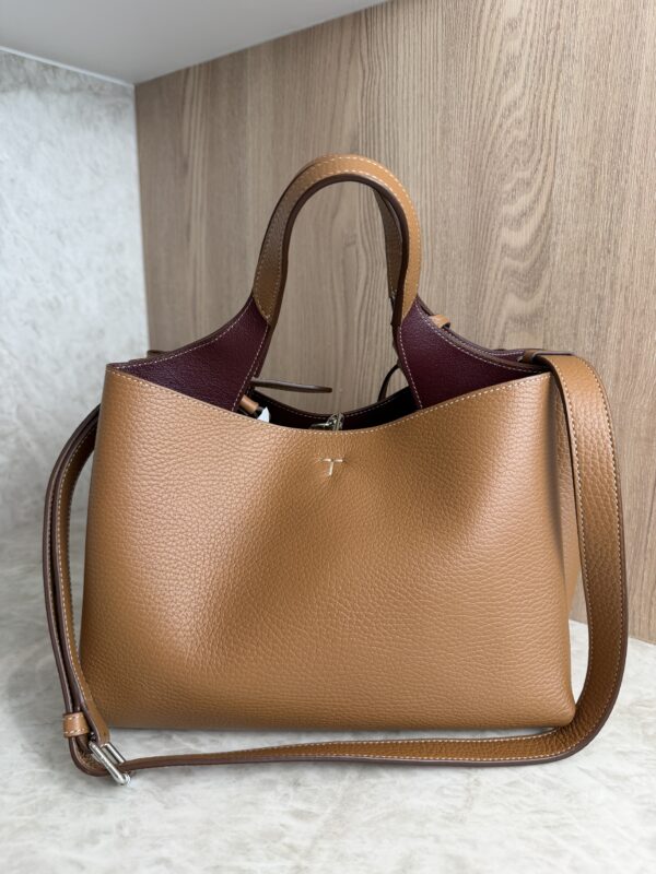 Tod's Mini Leather Tote Kenia Bordeaux